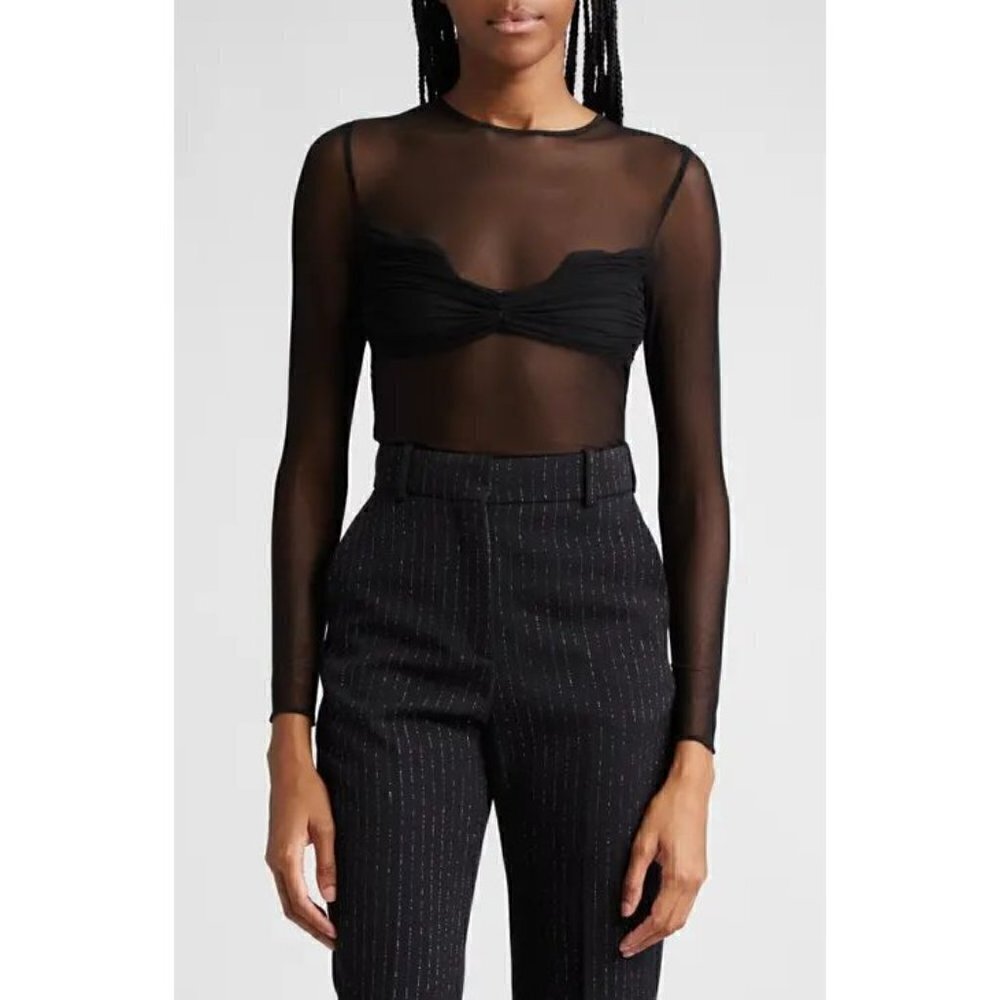 MOTHER OF ALL Ellie Mesh Top in Black Size Small (Fits US 4-6)